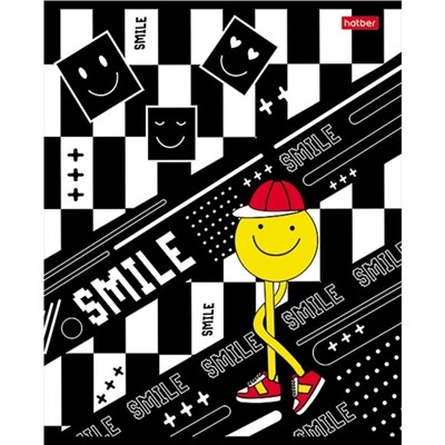 Тетрадь А5, 48 листов клетка "Happy smile", обложка мелованный картон, матовая ламинация, блок 65г/м2, 5В МИКС