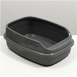 Туалет Айша XL с бортом 64×44×21 см серый FIX