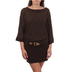 9801 BROWN Платье женское (90% полиэстер, 10% эластан)