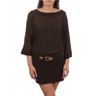 9801 BROWN Платье женское (90% полиэстер, 10% эластан)