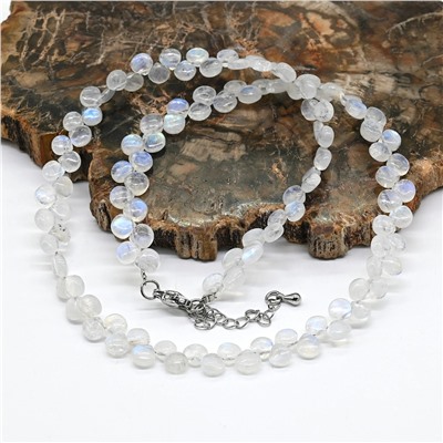 Бусы из Лунного камня адуляра капля, 44см, 19,4г