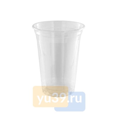Стакан пластиковый, 400 мл, диаметр 95 мм, прозрачный, PET (СП), 1000 штук в коробке