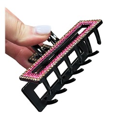 Заколка-краб для волос со стразами 9х4,5 см КР16 тип 1