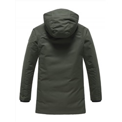 Парка зимняя мужская с капюшоном цвета хаки 9533-1Kh