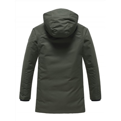 Парка зимняя мужская с капюшоном цвета хаки 9533-1Kh