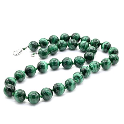 Бусы из малахита шарик 12мм, 48см, 110г