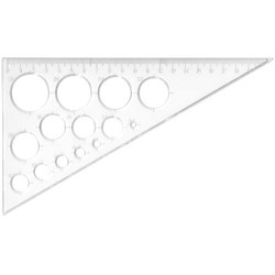 Треугольник пластик 19см 30/60 с окружностями ТК11/40/Россия