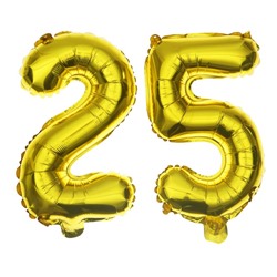 Воздушный шар фольгированный 16" «25 лет», цвет золотой