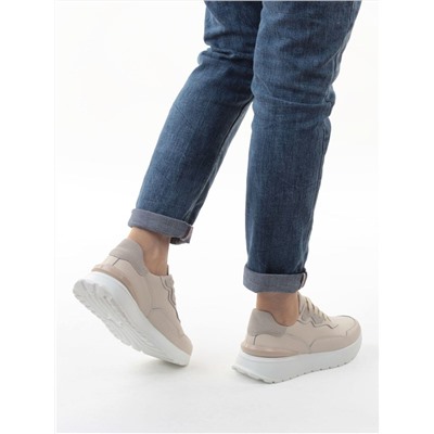 03-YJ428-1 BEIGE Кроссовки женские (натуральная кожа)
