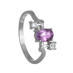 Кольцо с аметистом и фианитами ТФКН.792АМ1.80