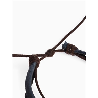 Браслет кожа «Бабочка» с бусинами, 3 нити, цветной, d=5 см