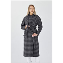 Пальто женское демисезонное 25417 (черно-серый)