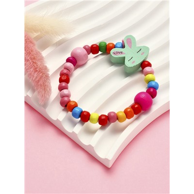 Браслет детский «Выбражулька» зайчик сонный на радуге, d=5 см. МИКС