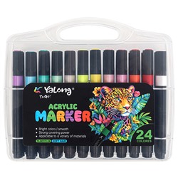 Маркеры акриловые 24цв трёхгранный корпус YL245111-24/Китай