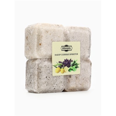 Соляной брикет набор 4 шт  "Эвкалипт, Лимон, Мята, Шалфей"
