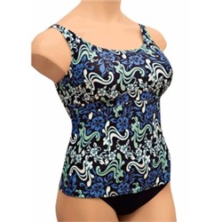 К0881 П152 Комплект купальный Орнамент бело-бирюзовый на синем 100-85-106