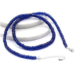 Бусы из натуральной Шпинели синей огранка, 48см, 43,5г.