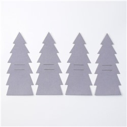 Набор конвертов для столовых предметов «Ёлка», 4 шт., 11×25 см, 100% п/э, фетр, серый