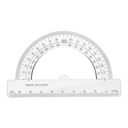 Транспортир 10 см, 180°, прозрачный