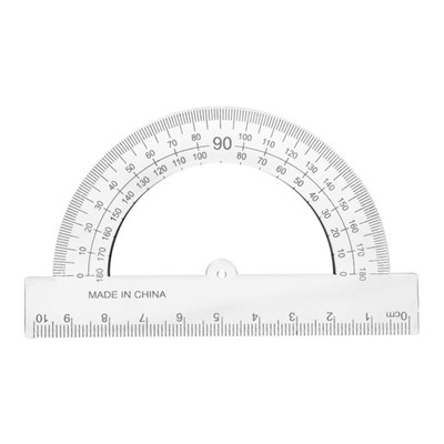 Транспортир 10 см, 180°, прозрачный