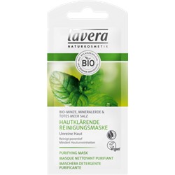 Lavera Очищающая маска для лица с Органической мятой и Солью из Мертвого моря, 10 мл