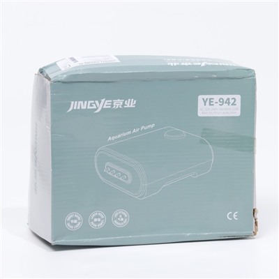 УЦЕНКА Компрессор JINGYE для аквариума, бесшумный, регулируемый, 4 x 4 л/мин, 12 Вт