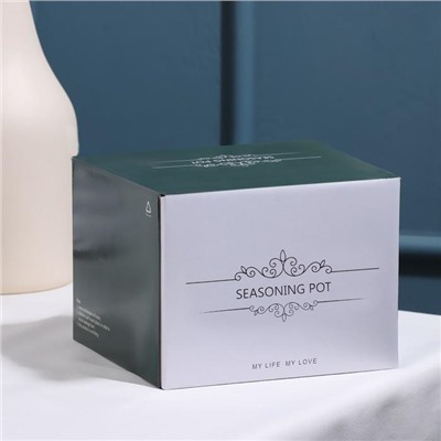 Соусник «Марбл», 150 мл, d=8 см, с подставкой и крышкой, керамика