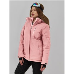 Горнолыжная куртка женская зимняя персикового цвета 7015_1P