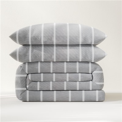 Постельное бельё Этель 1.5сп Gray stripes 143х215см,150х214см,70х70см-2 шт, 100% хлопок,поплин