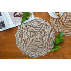 Салфетки сервировочные на стол Доляна «Мэри», d=36 см, 4 шт., серебряные