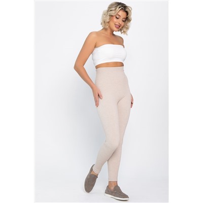 Лосины в рубчик утепленные (бежевые) Б14806-7М