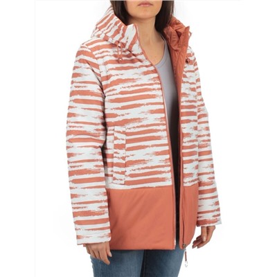 M8295 WHITE/TERRACOTTA Куртка демисезонная женская (100 гр. синтепон) Maria