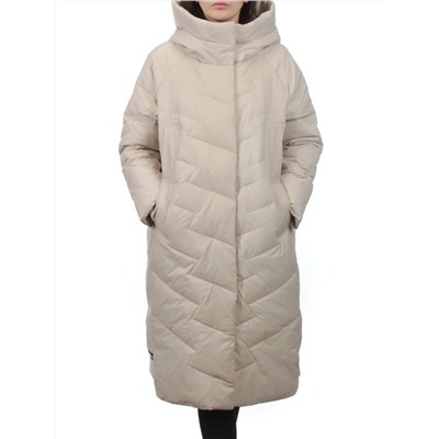 3066 BEIGE Пуховик зимний женский (80% пух, 20% перо)
