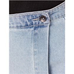 Юбка на запАх из эластичного денима