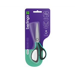 Ножницы Berlingo "Easycut 350", 13см, бирюзовые, эргономичные ручки, мягкие вставки, европодвес