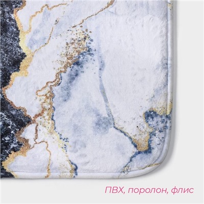 Коврики для ванной и туалета Доляна «Мрамор», 2 шт., 79×50 см, 50×39 см