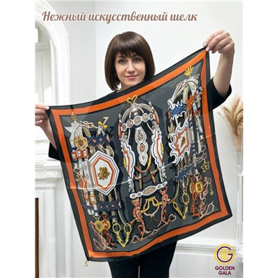 Платок на шею с украшением шелковый Арт 2530/07