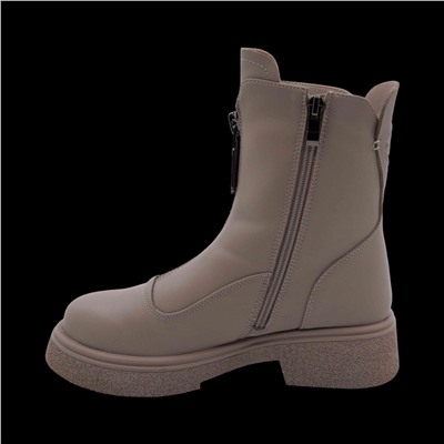 Ботинки из натуральной кожи на меху РА19-2 бежевые