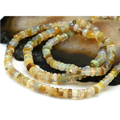 Украшение из Опала огранка рондель 3-5мм, 46см, 9,1г