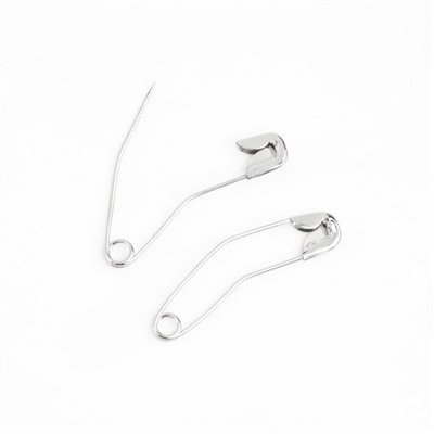 Булавки английские, изогнутые, 27 мм, 10 шт., цвет серебряный