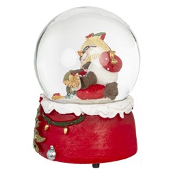 GAEM Фигурка декоративная "Снеговик" в стекл шаре (ключ, муз), D 10 см, L9,5 W10 H14 см