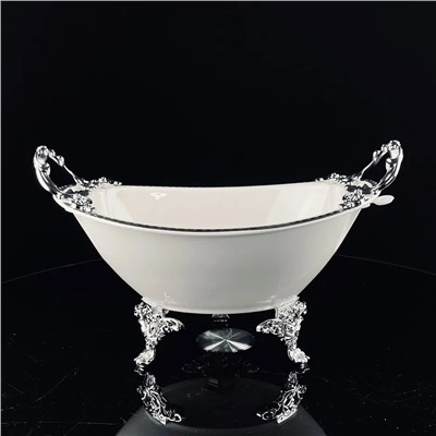 205-925 Глубокое блюдо 30,5см на ножках с ручками ATLANTIS в под.уп.(х8)Фарфор