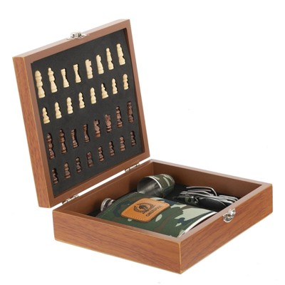 Набор подарочный (шахматы, фляжка, 220 мл, L20 W18,5 H6 см