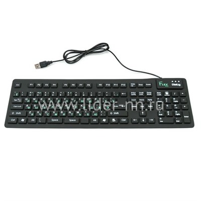 Клавиатура DIALOG проводная гибкая Flex KFX-05U USB (черная)