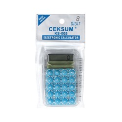 Калькулятор настольный 8-разрядный, KS-005, прозрачный корпус, синие кнопки