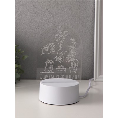 Светильник "Мопсы" LED RGB от сети RISALUX 9,5х11,8х17 см