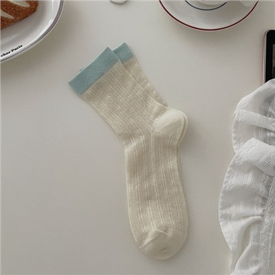 Colored brand summer thin knee socks, Korean style, mid-length