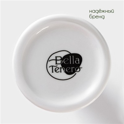 Набор для специй и соусов BellaTenero, 8 предметов: 2 ёмкости 250 мл, 5 баночек для специй, на бамбуковой подставке, фарфор, белый