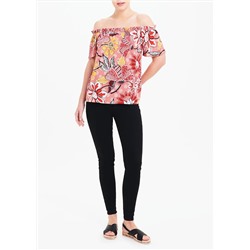 Pink Floral Bardot Top