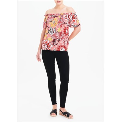 Pink Floral Bardot Top